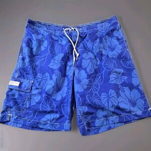 Chaps Men's Lined Swim Trunks Pockets Drawstring Elastic Waist 10" Inseam 2XLT